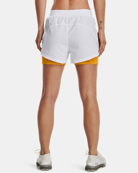 Women's UA Iso-Chill Run 2-in-1 Shorts in White image number 1